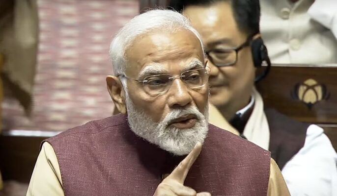 PM Narendra Modi in Rajyasabha today